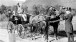 Alex Reid driving the family horse-drawn carriage with (left to right) James, McNeill and Ada Reid