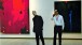 Installation of the inaugural exhibition at the Clyfford Still Museum, Denver, November 2011. adjunct curator David Anfam (left), director Dean Sobel (right).