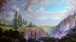 Tim Wilson, Yellowstone Impression. Oil on berge linen. 100cm x 200cm. (Private collection, Yellowstone Club Montana)