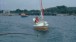 Bas Jan Ader aboard the Ocean Wave, being towed out of Chatham Harbor, July 9, 1975. © The Estate of Bas Jan Ader.