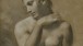 Pierre-Paul Prud’hon, Female Nude, black and white chalk on blue paper, ©cliché Bernardot- Musée Baron Martin-France