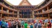 Shakespeare's Globe interior in daylight - a view of the stage