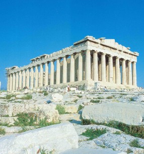 Iktinos, The Parthenon, Acropolis, Athens, 447-32 BC; A Doric Temple from The Story of Art by E.H. Gombrich