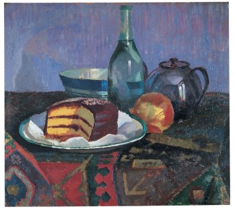 Roger Fry, Still Life with Chocolate Cake, c. 1912. Oil on canvas; 49 X 54 (19. X 21.). Private Collection. Photo The Bloomsbury Workshop