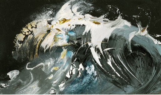 Maggi Hambling, Wave rolling I, oil on panel, 2008 2.5 x 4 inches