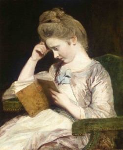 Joshua Reynolds, Miss Theophilia Palmer Reading Clarissa Harlowe, c. 1771, oil on canvas, 74 x 62cm. Private collection. Image courtesy of Sotheby's