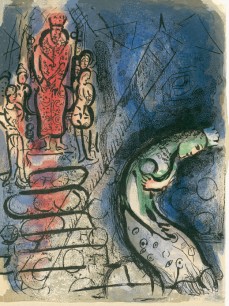 Marc Chagall, David is saved by Michal