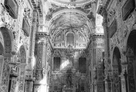 Palermo, S. Caterina. Interior looking east. Chancel decorated 1705–20.