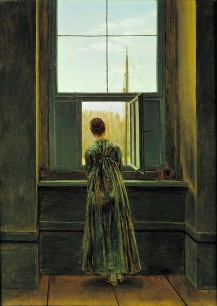 Caspar David Friedrich (German, 1774–1840), Woman at the Window (1822)  (Oil on canvas 17 3/4 x 12 7/8 in.)