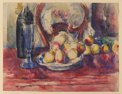 Paul Cézanne (1839-1906) Apples, bottle and chairback, c.1904-06 Graphite and watercolour, 462 x 604 mm © The Courtauld Gallery, London