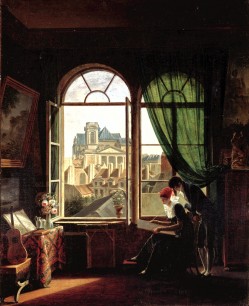 Attributed to Martin Drolling (French, 1752-1817), Interior with View of Saint-Eustache (c. 1810) (Oil on canvas 28 ½ x 23 in.)