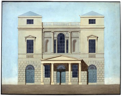 Oxford Street, London.  Elevation of the Pantheon, Charles Tyrell, Soane Office.  Copy of Wyatt’s lost Royal Academy submission drawing