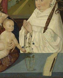 Lower Rhenish Master, The Vision of Saint Bernard of Clairvaux (detail), Germany, Lower Rhine, 1478; 75.3 x 59.4 cm; oil on spruce. Courtesy of Sam Fogg, London