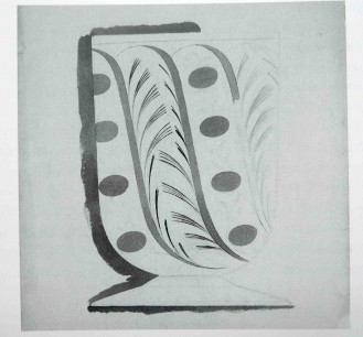 Eric Ravilious, Design of vase for Stuart Crystal, 1933. Pencil and watercolour. Dimensions unknown. Private collection.