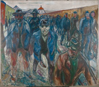 Edvard Munch, Workers on Their Way Home (1913–14) Oil on canvas 201x227cm Munch-museet, Oslo © Munch-museet/Munch-Ellingsen Group/BONO, Oslo 2013