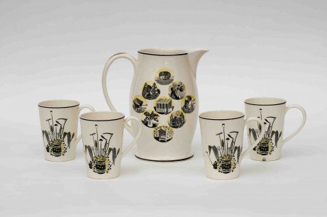 Eric Ravilious, Garden Implements, 1939. Wedgwood Queen’s Ware lemonade set. Jug height 20cm. North West Essex Collection, Fry Gallery, Saffron Walden