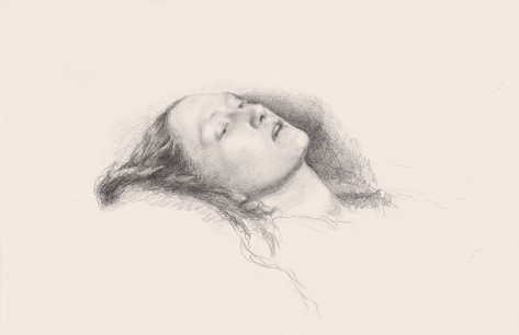 John Everett Millais, Study of the Head of Elizabeth Siddal for ‘Ophelia’, 1852