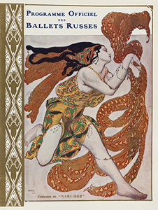 Léon Bakst Costume design from Narcisse p 33 in Offical programme of the Ballets Russes at the Théâtre du Châtelet June 1911. From Ballets Russes The Art of Costume