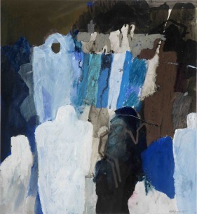 Keith Vaughan, Group of Arabs, Essaouira (1965); gouache, Indian ink, oil pastel and wax crayon on paper; 46 x 42cm; private collection. © the Keith Vaughan Estate