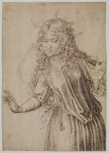 Albrecht Dürer, A Wise Virgin (recto), 1493, Pen and brown ink, 291 x 200 mm, Samuel Courtauld Trust, The Courtauld Gallery, London, D.1978.PG.251