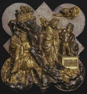 Lorenzo Ghiberti (1378 or 1381–1455), The Sacrifice of Isaac, 1401 gilt bronze, 44x38x10.5 cm Florence, Museo Nazionale del Bargello, inv. 203