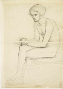 Dante Gabriel Rosetti, Studiy of a Mail Nude for ‘Giotto Painting The Portrait of Dante’ c. 1852