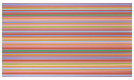 Rose Shadow, 2012 Oil on linen, 132 x 238 cm © Bridget Riley 2013. All rights reserved. Courtesy Karsten Schubert, London