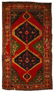 Turkish village-style carpet, 17th century or earlier.  Museum für Islamische Kunst, Berlin, Staatliche Museen zu Berlin.  Photo © bpk / Museum für Islamische Kunst, SMB/Jürgen Liepe