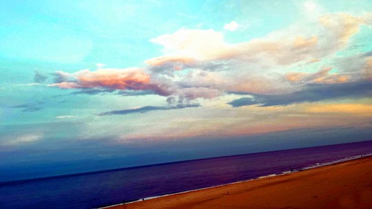 Melanie Burnell, Dramatic Clouds, canvas print from the Southwold Series, 2013