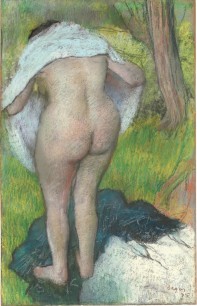 Edgar Degas, Young Woman Dressing Herself, 1885. Pastel, 80.1x51.2 cm.Washington, National Gallery of Art (1972.9.9). Gift of the W. Averell Harriman Foundation in memory of Marie N. Harriman)