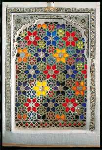 A window of Shish Mahal in Deogarh Palace