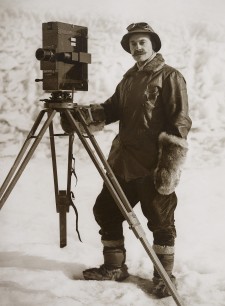 Herbert Ponting, self-portrait with cinematographic camera, 1911