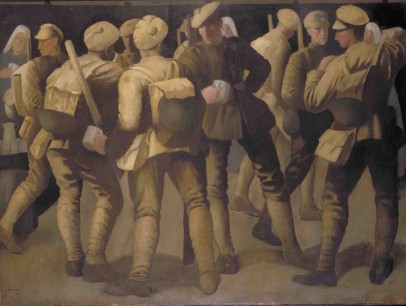 Bernard Meninsky, The Arrival, 1918.  Oil on canvas, 76.2x101.9cm., Imperial War Museum.  Image & photo ©IMW