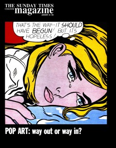 Roy Lichtenstein, Hopeless, Cover of Sunday Times Magazine  26 January 1964