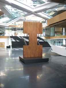 Gill Gatfield,  Native Tongue (2011), ancient kauri/agathis australis (>45,000 yrs), 3m x 1.7m x 200mm (photo: Gill Gatfield) Image courtesy of the artist.