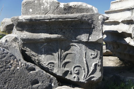 A fragment of its cornice with a palmette design