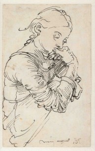 Albrecht Dürer, Mein Agnes (My Agnes), c. 1494, Pen and ink, 156 x 98 mm,  Albertina, Vienna, Inv. no. 3063