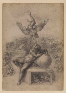 3.	Michelangelo Buonarrotti (1475-1564)  The Dream (Il Sogno), c. 1533 Black chalk, 398 x 280 mm © The Courtauld Gallery, London