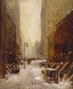 Robert Henri,   Snow in New York,  1902  oil on canvas.  Overall: 81.3 x 65.5 cm  Chester Dale Collection