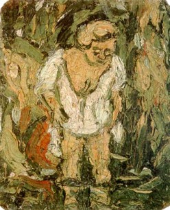 Leon Kossoff, A Woman Bathing (Study After Rembrandt), 1982 Oil on board 58.4 x 48.3 cm