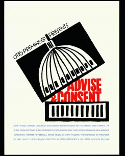 Saul Bass Advise & Consent: Poster, The final design ‘lifts the lid' off American Politics