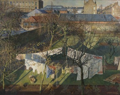 James McIntosh Patrick, A City Garden, 1940.  Oil on canvas, 71.1x91.4cm, Dundee City Council (Dundee Art Galleries & Museums). ©Estate of James McIntosh Patrick. Photo courtesy of Dundee City Counci