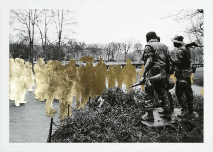 Nathan Coley The Honour Series 03.03.09(B) (2012) Gold leaf on gelatin silver print 50 x 70 cm