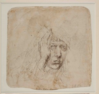 Albrecht Dürer, Self-portrait (verso), c. 1491–2, Pen and ink, 204 x 208 mm, Graphische Sammlung der Universität, Erlangen, Inv. B155