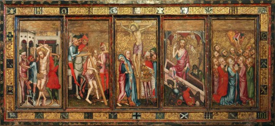 Despenser Retable St Luke’s Reredos, Unknown maker, late 14th century Oil on panel, 114 x 260.5 x 5.5 cm Photo: © Paul Hurst ARPS  Reproduced by kind permission of the Dean and Chapter, Norwich Cathedral