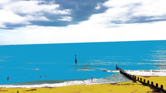 Melanie Burnell, I Love the Beach, canvas print from the Southwold Series, 2013