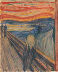 Edvard Munch, The Scream, 1893 Tempera and crayon on unprimed cardboard 91x73.5cm Nasjonalmuseet for kunst, arkitektur og design, Oslo © Munch-museet/Munch-Ellingsen Group/BONO, Oslo 2013