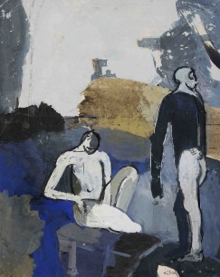 Keith Vaughan, Two Figures in a Landscape (1956); pen, ink and gouache on paper; 17 x 14cm; private collection. © the Keith Vaughan Estate