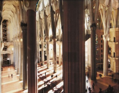 Sagrada Familia, an oblique view of the Nave. Image courtesy CUNY