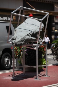 5.	Elevated cube with green slate slab at 36th Street, Vermont green slate and steel, 8.6 ft. high x 5 ft. x 10 ft.